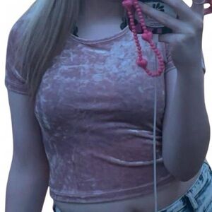 Forever 21 Blush Velvet Crop Top